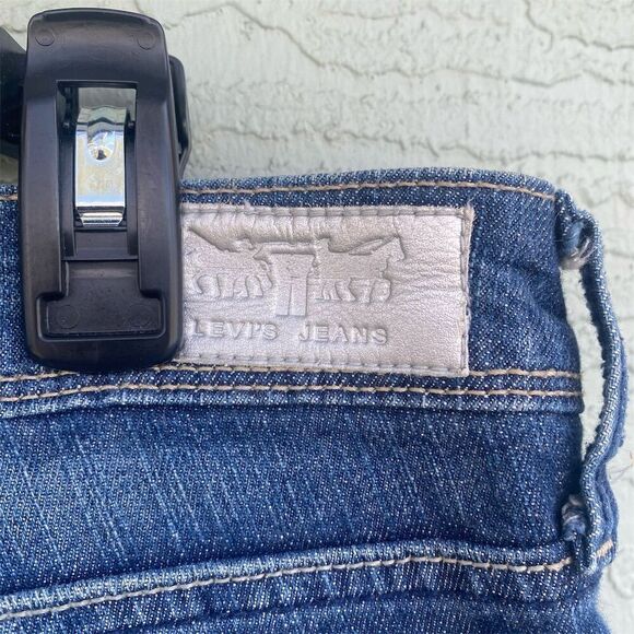 Levi's Women's Straight Jeans Size 8 Dark Blue Stretch Denim - Picture 5 of 10